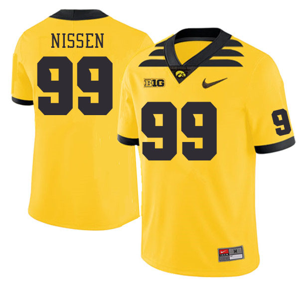 Men #99 Ty Nissen Iowa Hawkeyes College Football Jerseys Stitched Sale-Gold - Click Image to Close